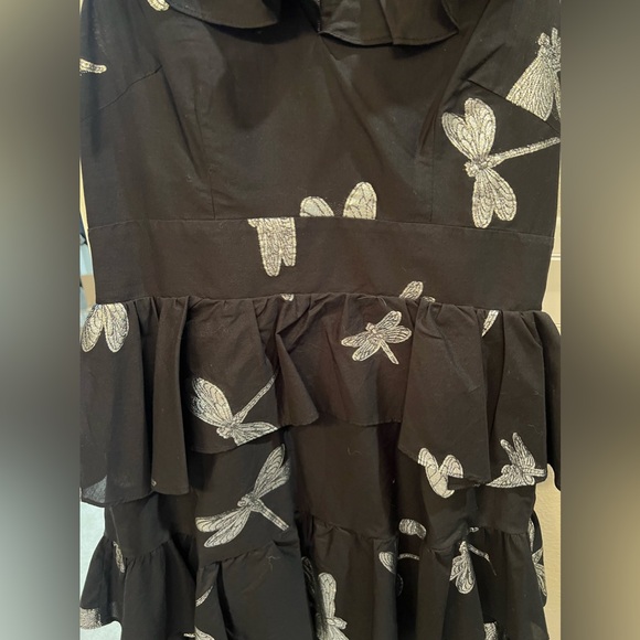 Cynthia Rowley NY Sleeveless Jetset Silver Dragonfly High Low Mini Dress - Picture 5 of 5